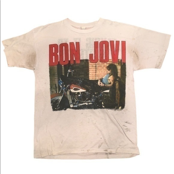 Vintage 1989 Bon Jovi Tour Shirt (thrashed) - Picture 7 of 10